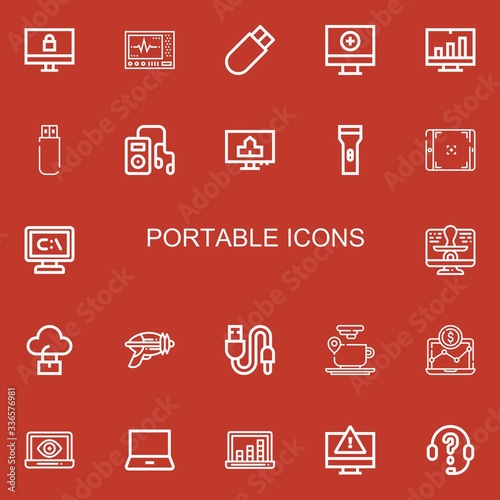 Editable 22 portable icons for web and mobile