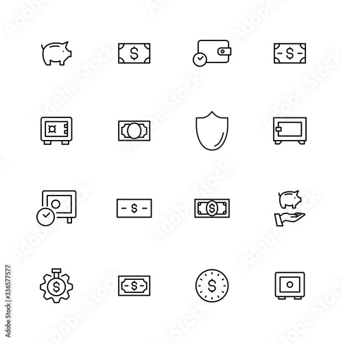 Simple set of insurance icons in trendy line style.