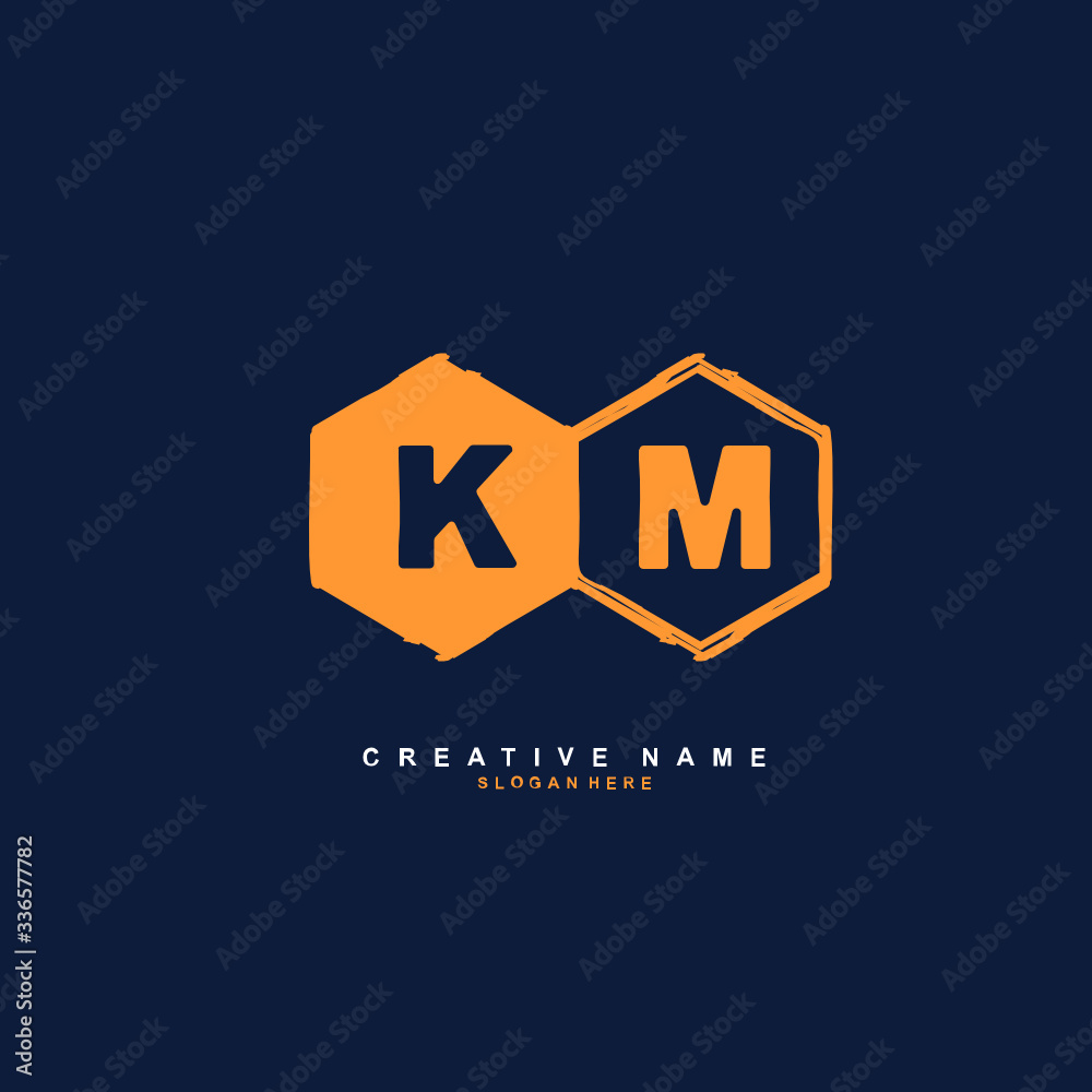 
KM K M Initial logo template vector. Letter logo concept