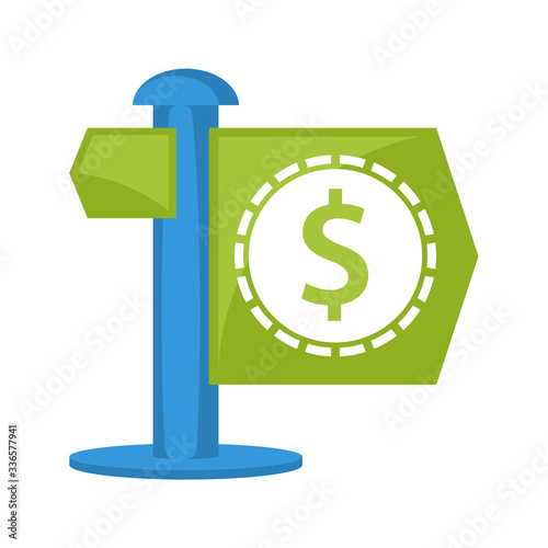 Illustration icon conceptualized information direction for managing money.