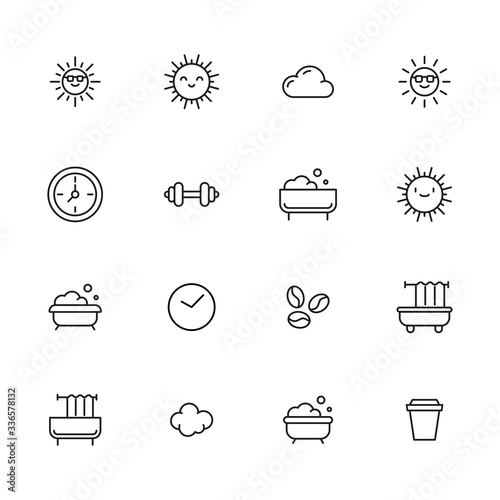 Icon set of morning.