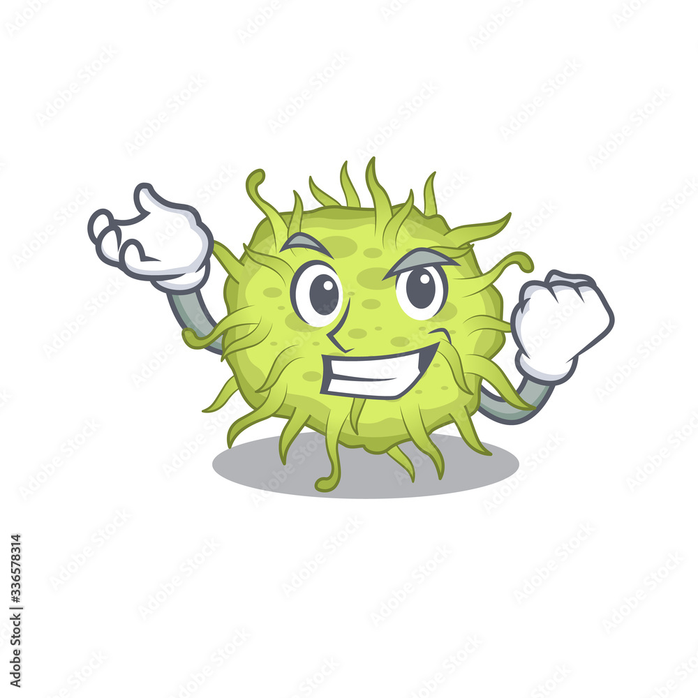 A dazzling bacteria coccus mascot design concept with happy face A dazzling bacteria coccus mascot design concept with happy face