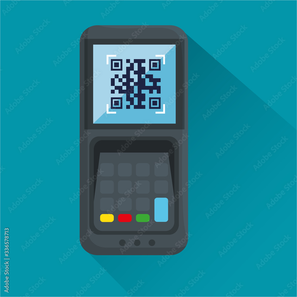 qr code inside dataphone design of technology scan information business price communication barcode digital and data theme Vector illustration qr code inside dataphone design of technology scan information business price communication barcode digital and data theme Vector illustration