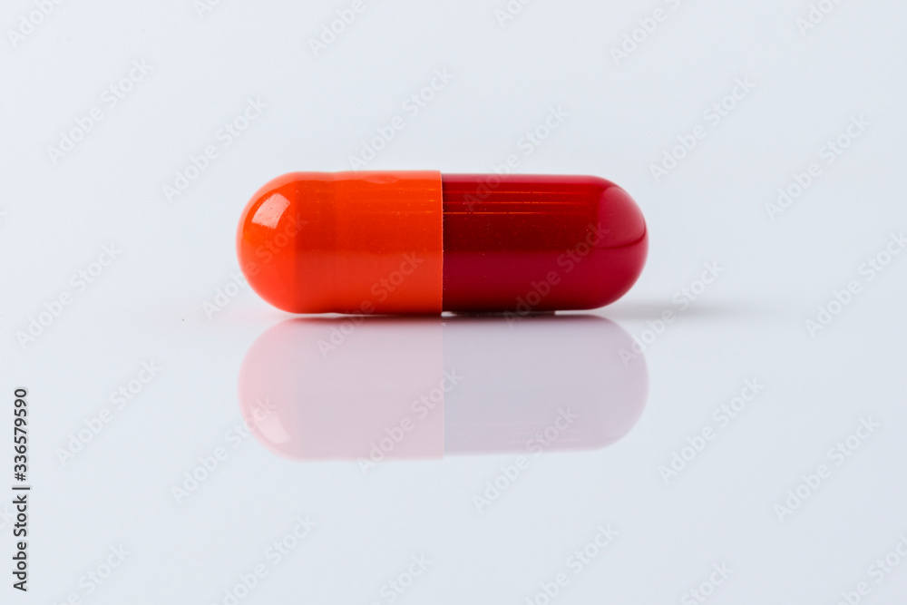 Pill for viral disease on a white background Pill for viral disease on a white background