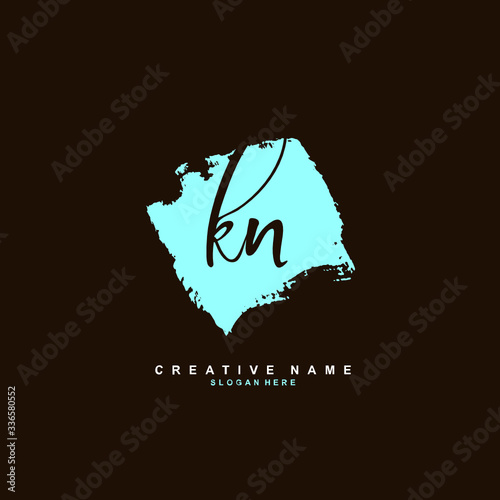 
K N KN Initial logo template vector. Letter logo concept