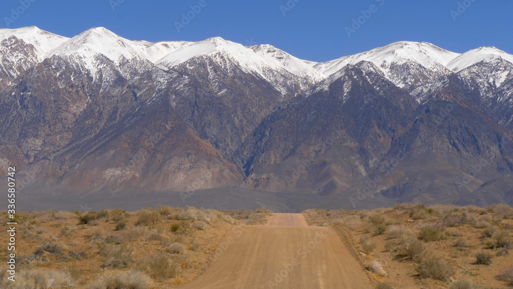 Unpaved road through the Sierra Nevada