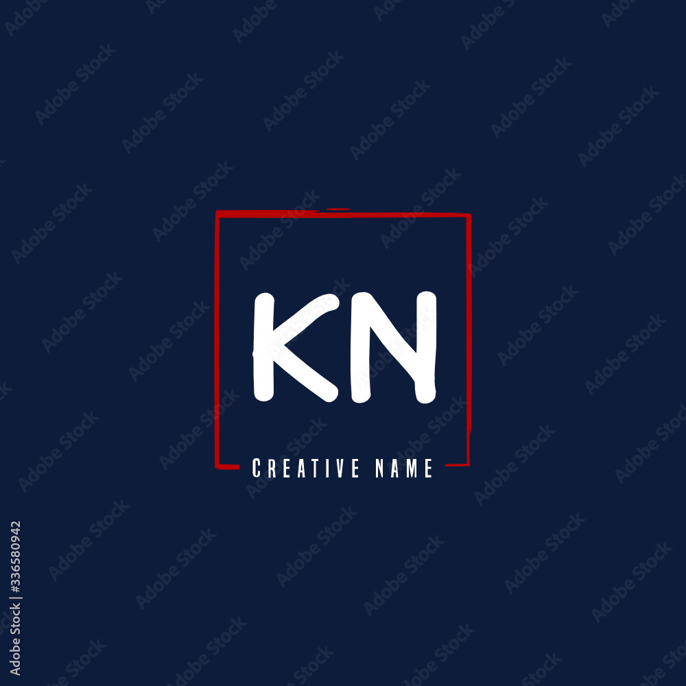 K N KN Initial logo template vector. Letter logo concept