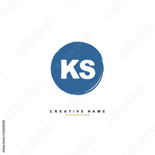 K S KS Initial logo template vector. Letter logo concept