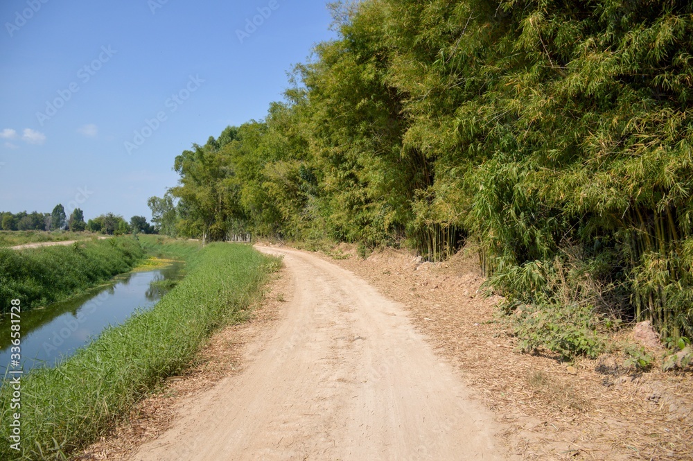 dirt road in country Nakhon Nayok Thailand