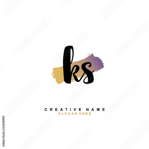 Wallpaper Mural 
K S KS Initial logo template vector. Letter logo concept Torontodigital.ca