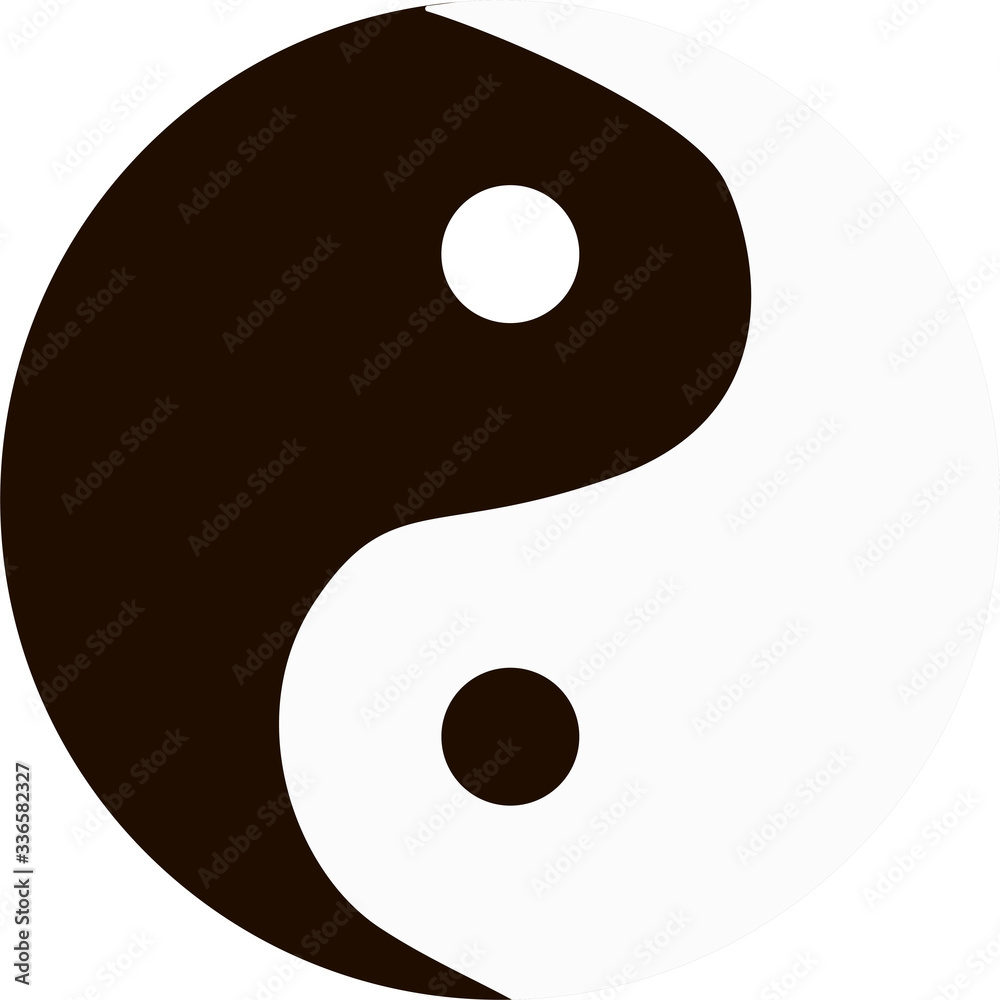 Yin and Yang white and black vector drawing Yin and Yang white and black vector drawing