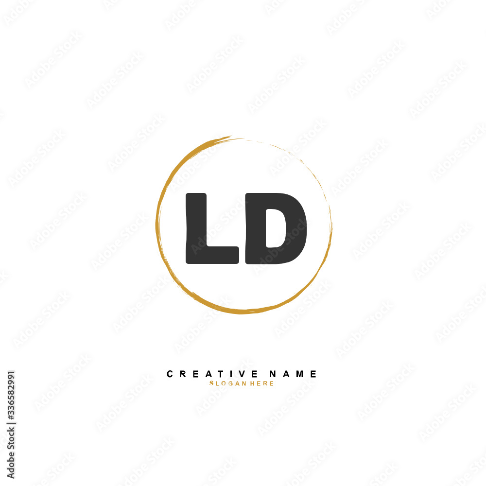 
L D LD Initial logo template vector. Letter logo concept
