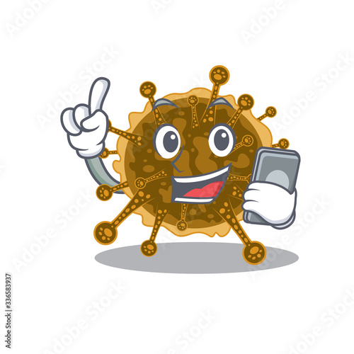 negarnaviricota cartoon in character speaking on phone