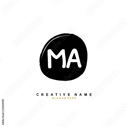 M A MA Initial logo template vector. Letter logo concept
