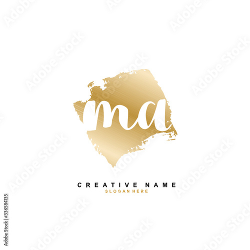 M A MA Initial logo template vector. Letter logo concept