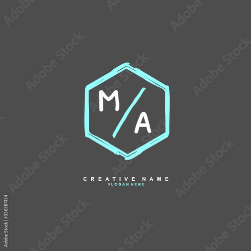M A MA Initial logo template vector. Letter logo concept
