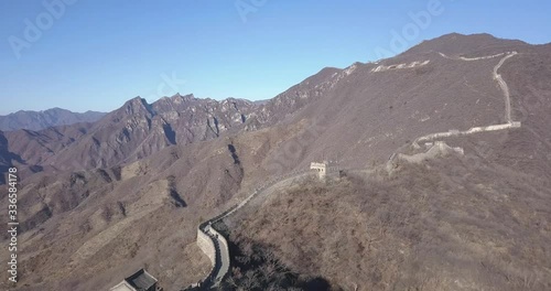 Aerial shot over the great wall of china photo