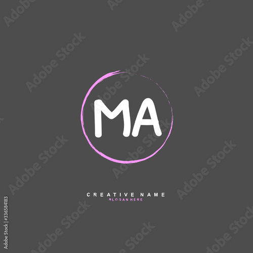 M A MA Initial logo template vector. Letter logo concept