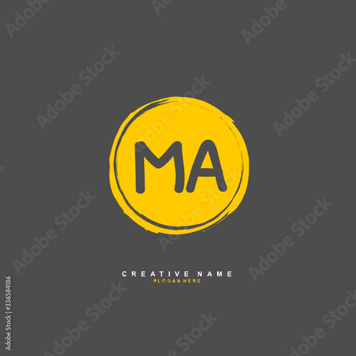 M A MA Initial logo template vector. Letter logo concept