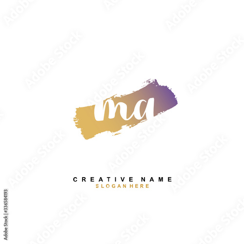 M A MA Initial logo template vector. Letter logo concept