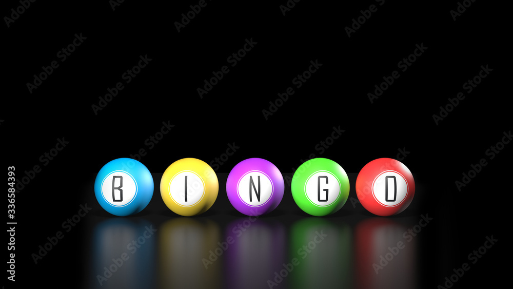 3D Rendering of Bingo balls concept background 3D Rendering of Bingo balls concept background
