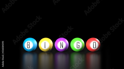 3D Rendering of Bingo balls concept background