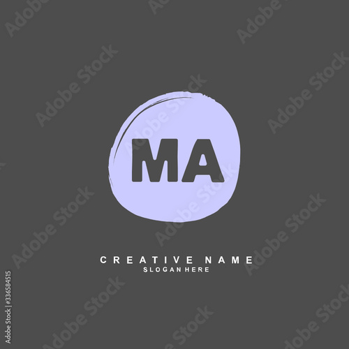 M A MA Initial logo template vector. Letter logo concept