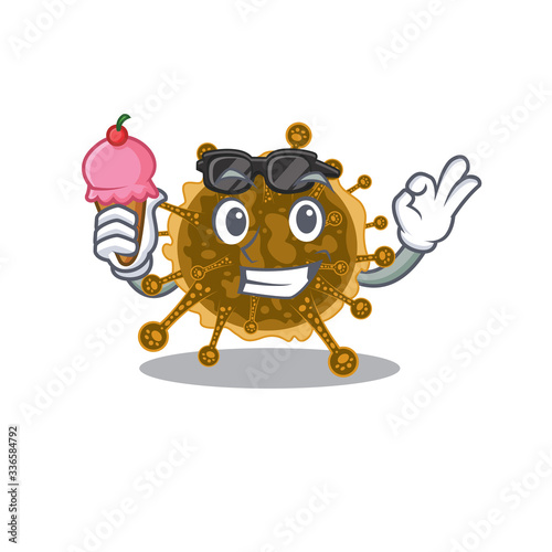 Cartoon design concept of negarnaviricota having an ice cream