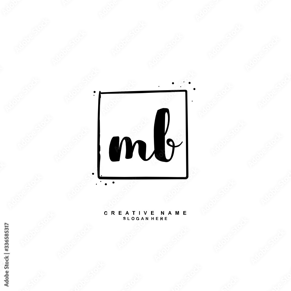 
M B MB Initial logo template vector. Letter logo concept