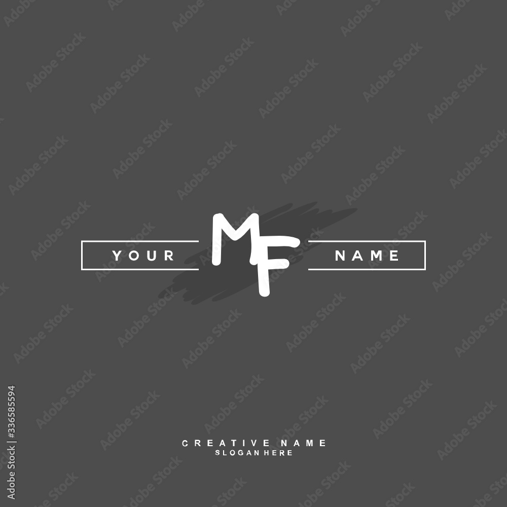 Fototapeta premium M F MF Initial logo template vector. Letter logo concept