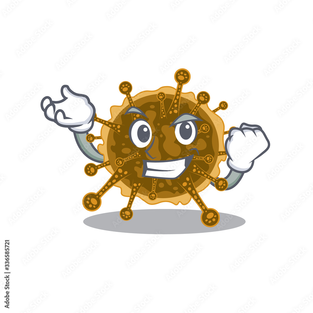 A dazzling negarnaviricota mascot design concept with happy face A dazzling negarnaviricota mascot design concept with happy face