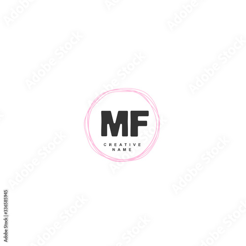  M F MF Initial logo template vector. Letter logo concept