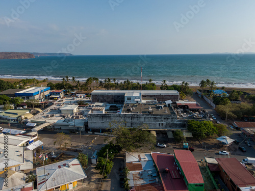 Aerial view of the Hospital Monseñor Sanabria, in Puntarenas in front of the ocean © Gian