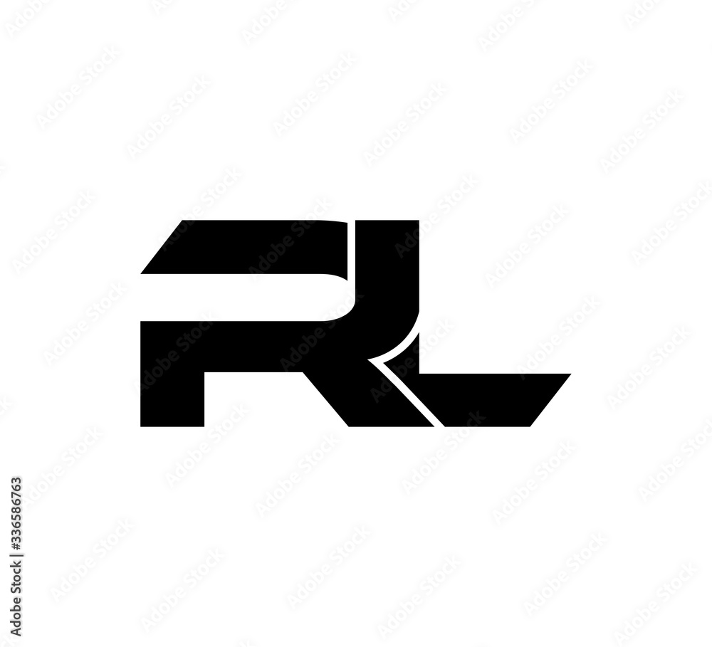 Initial 2 letter Logo Modern Simple Black RL Initial 2 letter Logo Modern Simple Black RL