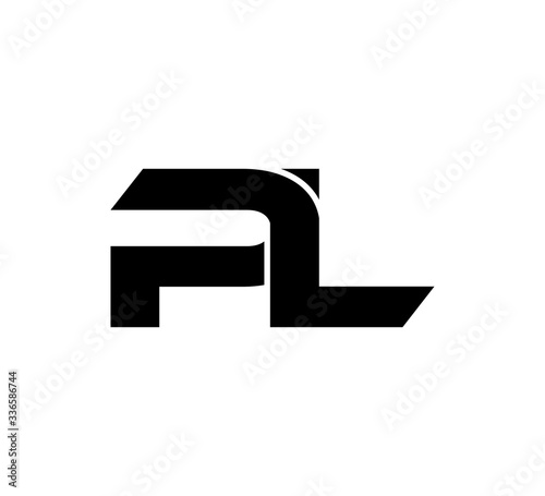 Initial 2 letter Logo Modern Simple Black PL