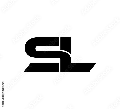Initial 2 letter Logo Modern Simple Black SL
