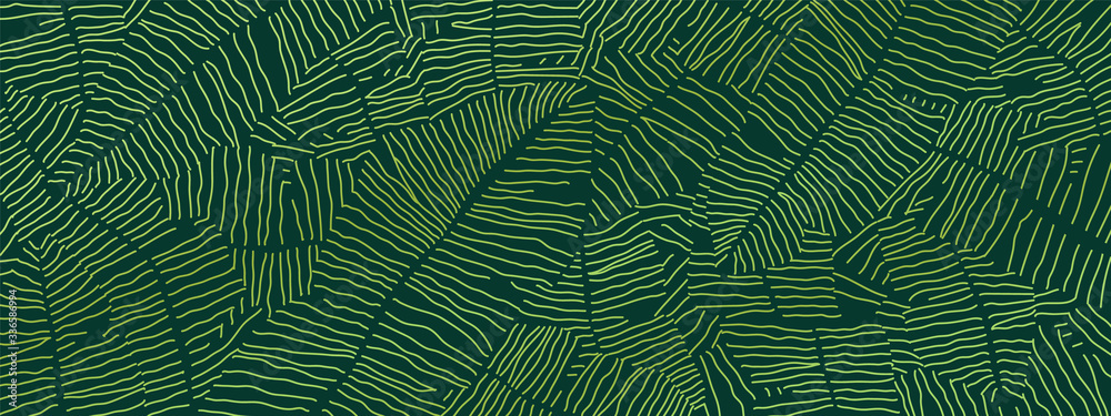 Tropical banana leaf Wallpaper, Luxury nature leaves pattern design, Golden  banana leaf line arts, Hand drawn outline design for fabric , print, cover,  banner and invitation, Vector illustration. Stock Vector | Adobe Stock