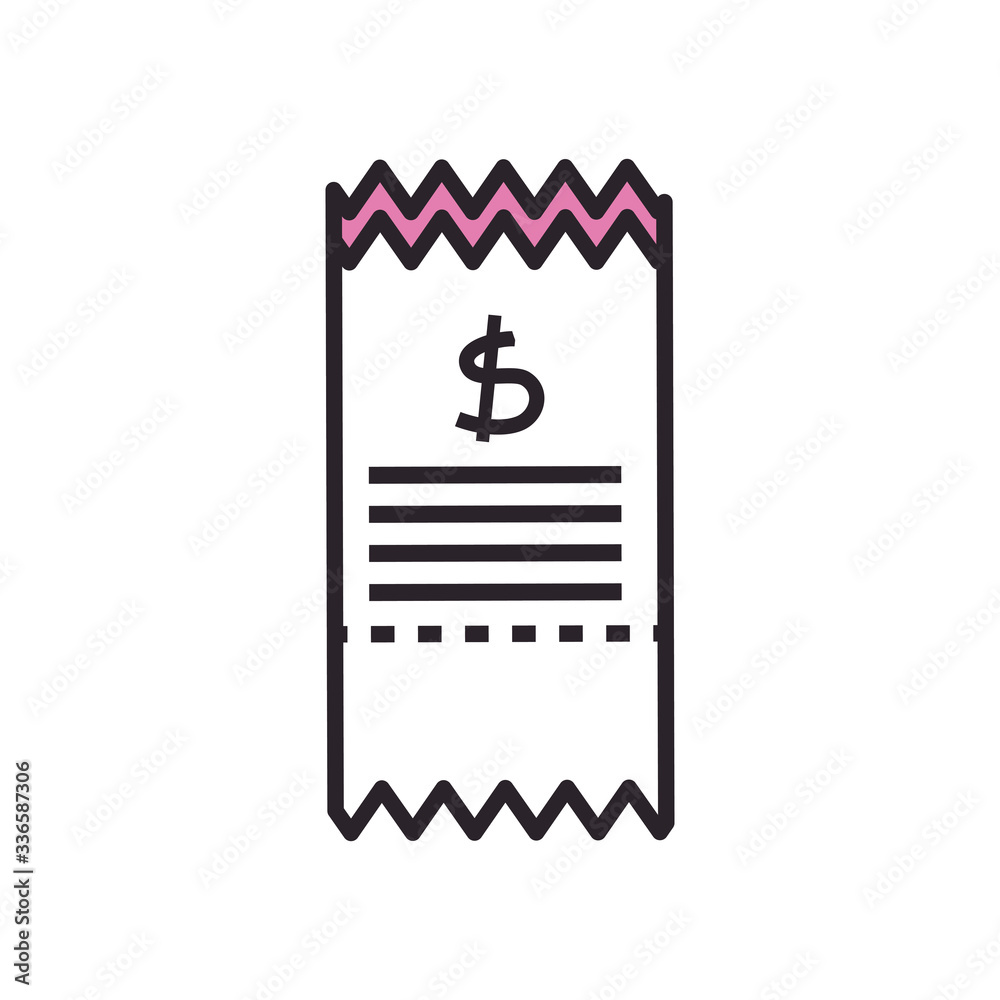 Fototapeta premium receipt fill syle icon vector design