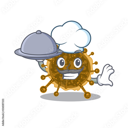 negarnaviricota chef cartoon character serving food on tray