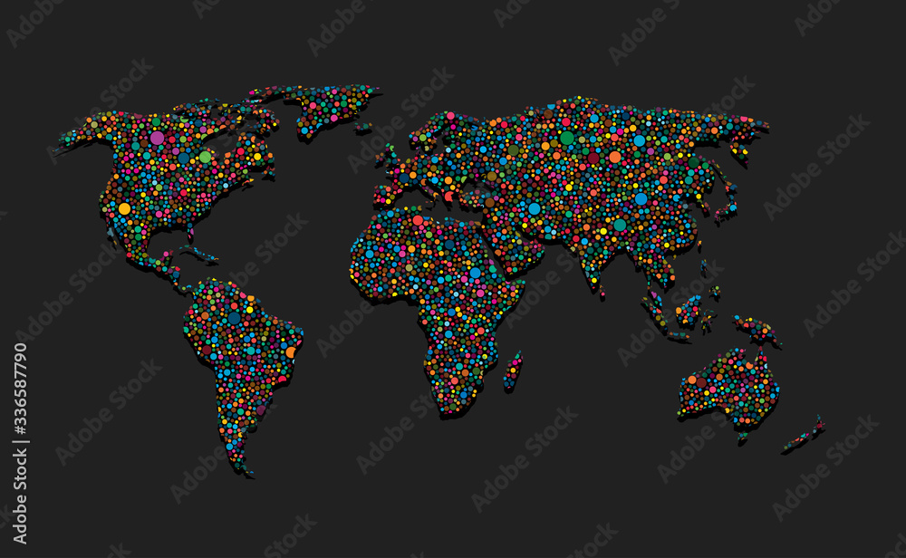 Fototapeta premium World map vector template, worldwide info graphic