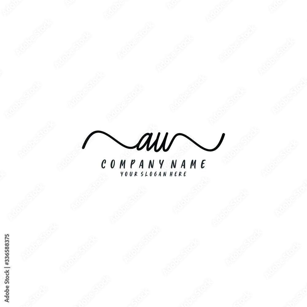 AU initial Handwriting logo vector templates AU initial Handwriting logo vector templates