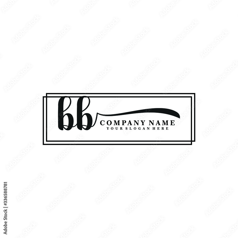 Obraz premium BB initial Handwriting logo vector templates