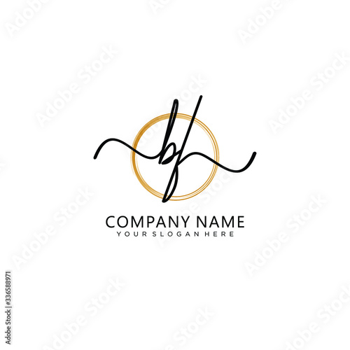 BF initial Handwriting logo vector templates