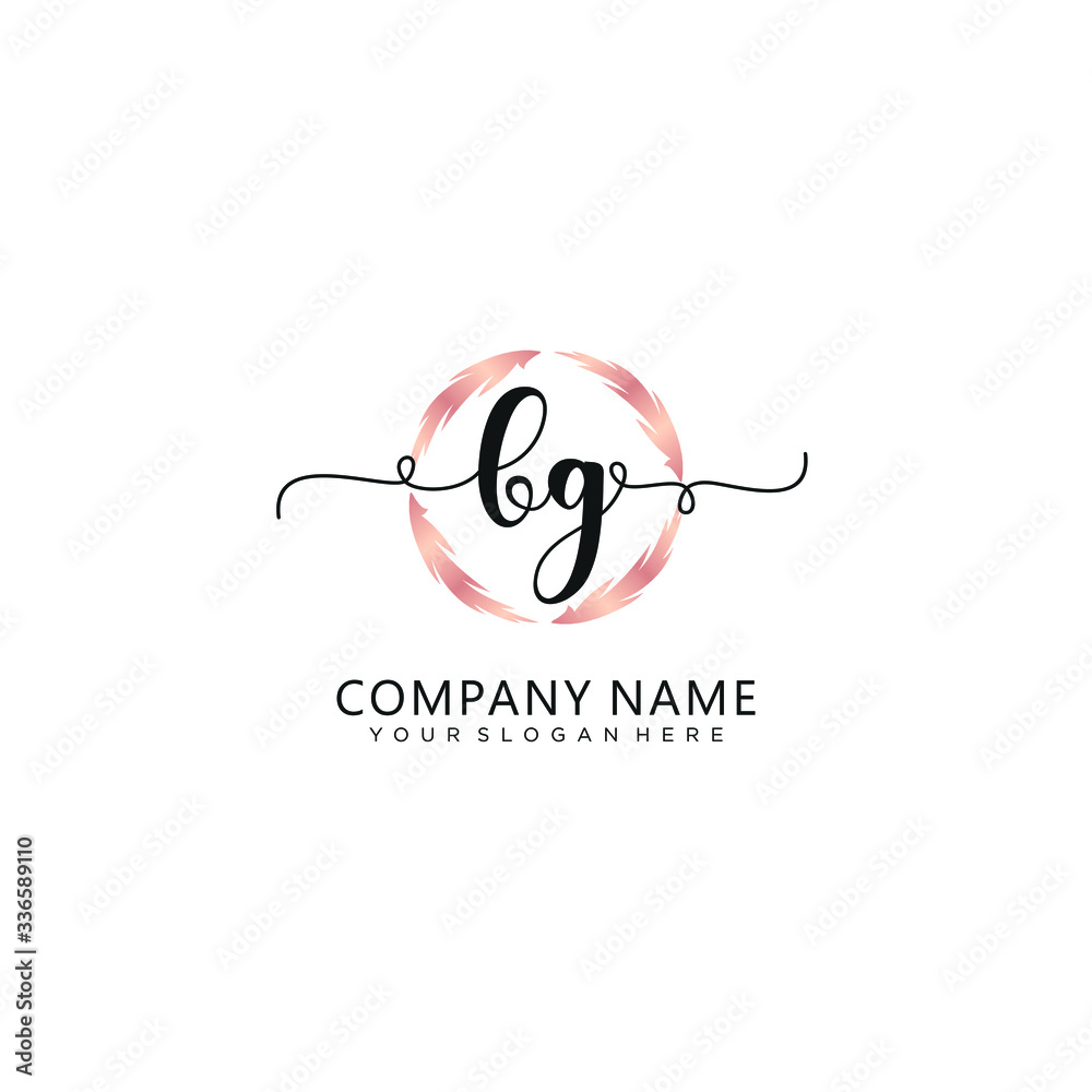 BG initial Handwriting logo vector templates