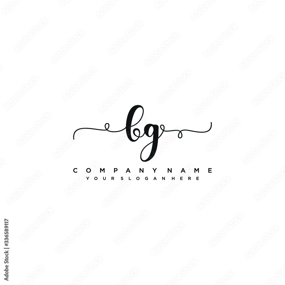 Fototapeta premium BG initial Handwriting logo vector templates