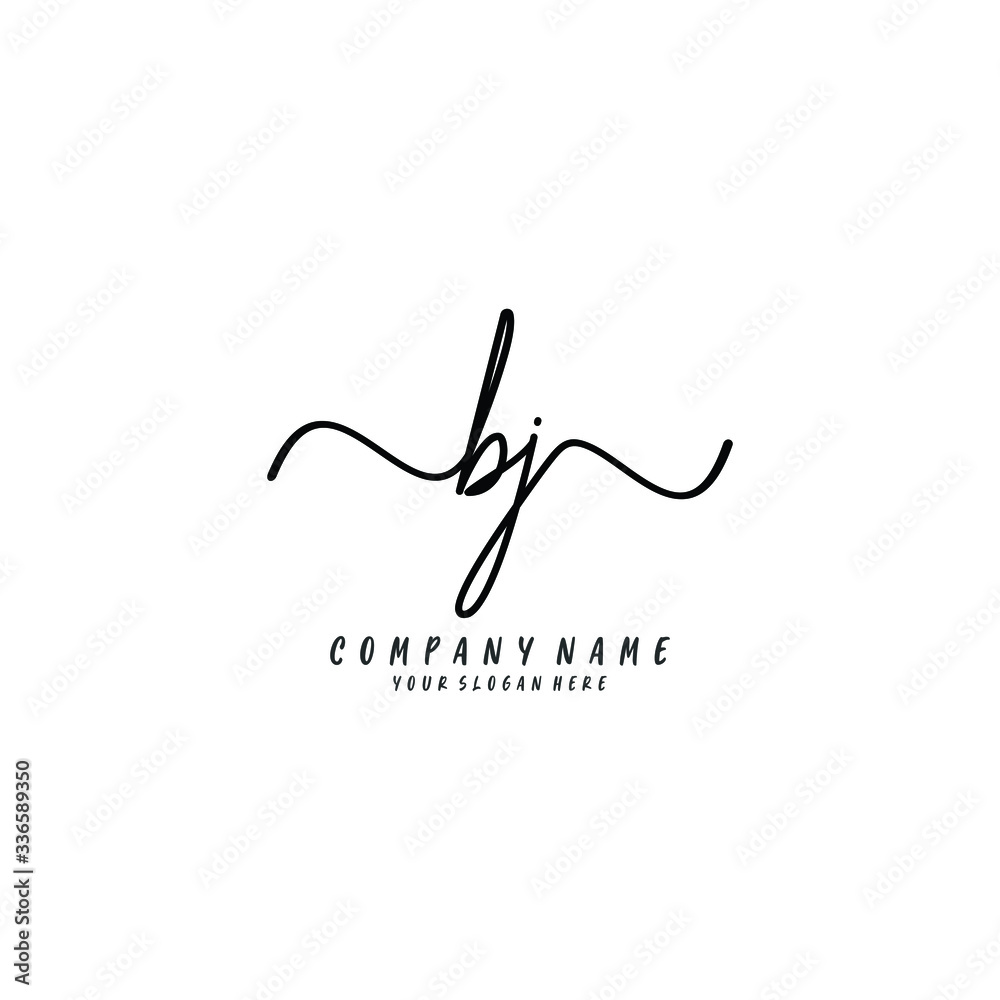 BJ initial Handwriting logo vector templates BJ initial Handwriting logo vector templates