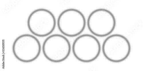 Circle halftone element, monochrome abstract graphic for DTP, prepress or generic concepts.