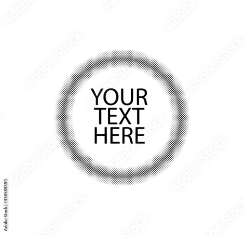 Circle halftone element, monochrome abstract graphic for DTP, prepress or generic concepts.