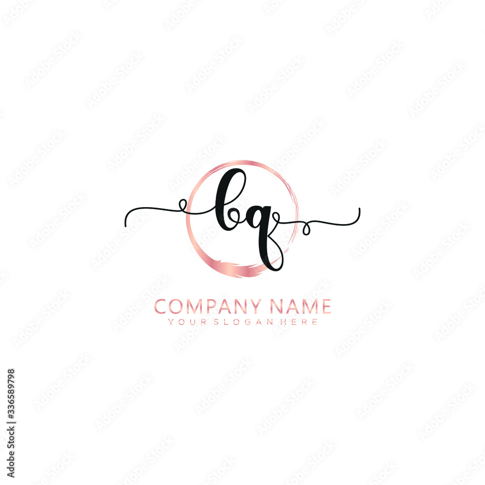 BQ initial Handwriting logo vector templates BQ initial Handwriting logo vector templates