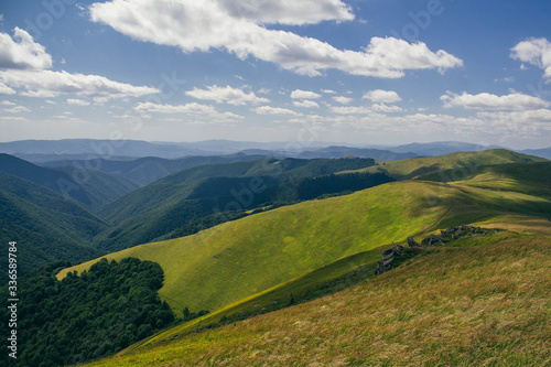 Beautiful Carpathians  mountains in clouds  waterfall  close-up  the sunsets beautifully over the mountains